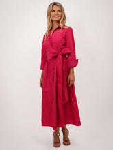 Pink Taffeta Belted Midi Dress
