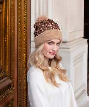 Gold Sequin Pom Beanie