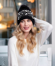 Black Pearl Pom Beanie