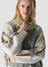 Rabbit Print Wool-Blend Zip-Up Bomber Cardigan