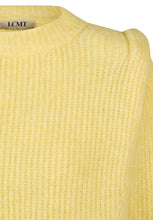 Yellow Ribbed Knit Puff Shoulder Sweater