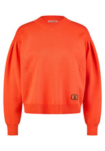 Orange Puff-Sleeve Knit Jumper