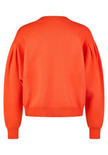Orange Puff-Sleeve Knit Jumper