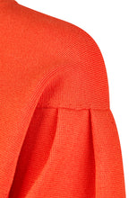 Orange Puff-Sleeve Knit Jumper