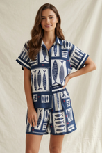 Nautical Fish Print Short Sleeve Shirt