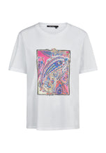 White Paisley Print T-Shirt