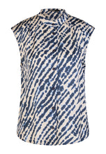 Navy Print Sleeveless Top
