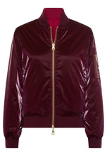 Burgundy Satin Bomber Jacket