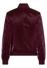 Burgundy Satin Bomber Jacket