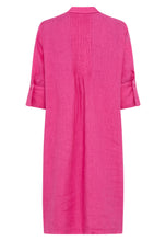 Pink Linen Shirt Dress