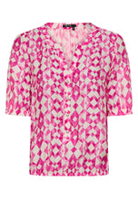 Pink Geometric Print Blouse