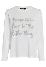 White Graphic Slogan Top