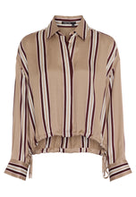 Striped Blouse with Drawstring Hem