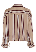 Striped Blouse with Drawstring Hem