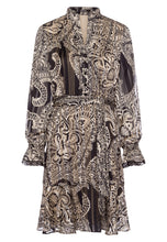 Paisley Print Dress – Black & Sand