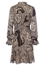 Paisley Print Dress – Black & Sand