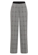 Grey Check Wide-Leg Trousers