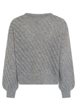 Grey V-Neck Textured Jumper