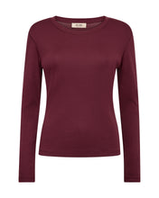 Mos Mosh Burgundy Long Sleeve Basic Top