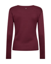 Mos Mosh Burgundy Long Sleeve Basic Top