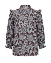 Mos Mosh Burgundy Floral Ruffle Shirt
