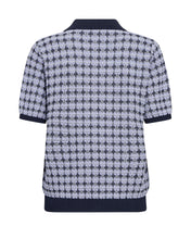 Mos Mosh Navy & Blue Textured Knit Polo Top