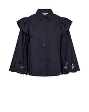 Mos Mosh Navy Broderie Detail Shirt
