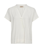 Relaxed V-Neck Jersey Blouse - Ecru