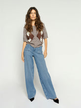Wide Leg Panel Detail Denim Jeans