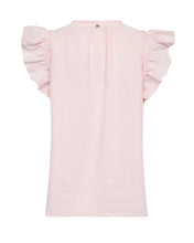 Soft Pink Linen Frill Sleeve Top