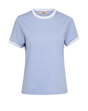 Classic Contrast Trim Cotton T-Shirt - Blue