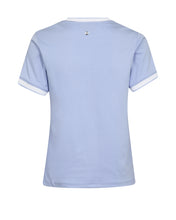 Classic Contrast Trim Cotton T-Shirt - Blue