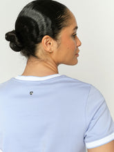 Classic Contrast Trim Cotton T-Shirt - Blue