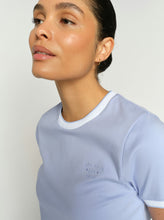 Classic Contrast Trim Cotton T-Shirt - Blue