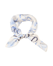 Floral Silk Scarf - Blue