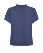 Relaxed V-Neck Jersey Blouse - Blue