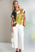 Abstract Print Top in Olive