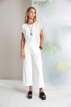 White Linen Mix Top