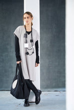 Grey Sleeveless Tunic with Side Splits