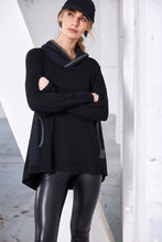 Black Hooded Cowl Neck Top