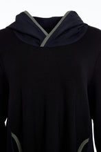 Black Hooded Cowl Neck Top