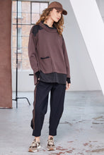 Two-Tone Tunic with Pocket - Cocoa & Black