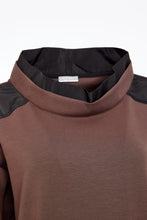 Two-Tone Tunic with Pocket - Cocoa & Black