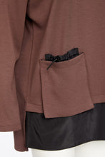 Two-Tone Tunic with Pocket - Cocoa & Black