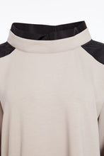 Two-Tone Tunic with Pocket - Taupe & Black