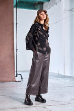 Wide Leg Faux Leather Trousers - Cocoa