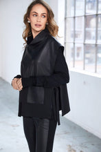 Leatherette Top with Tie Detail at Sides - Black