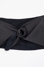 Black Leather Ring Belt