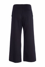 Crop Wide Leg Trouser with Side Pocket - Black