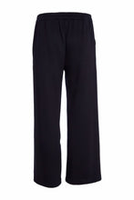 Wide Leg Contrast Panel Trousers - Black